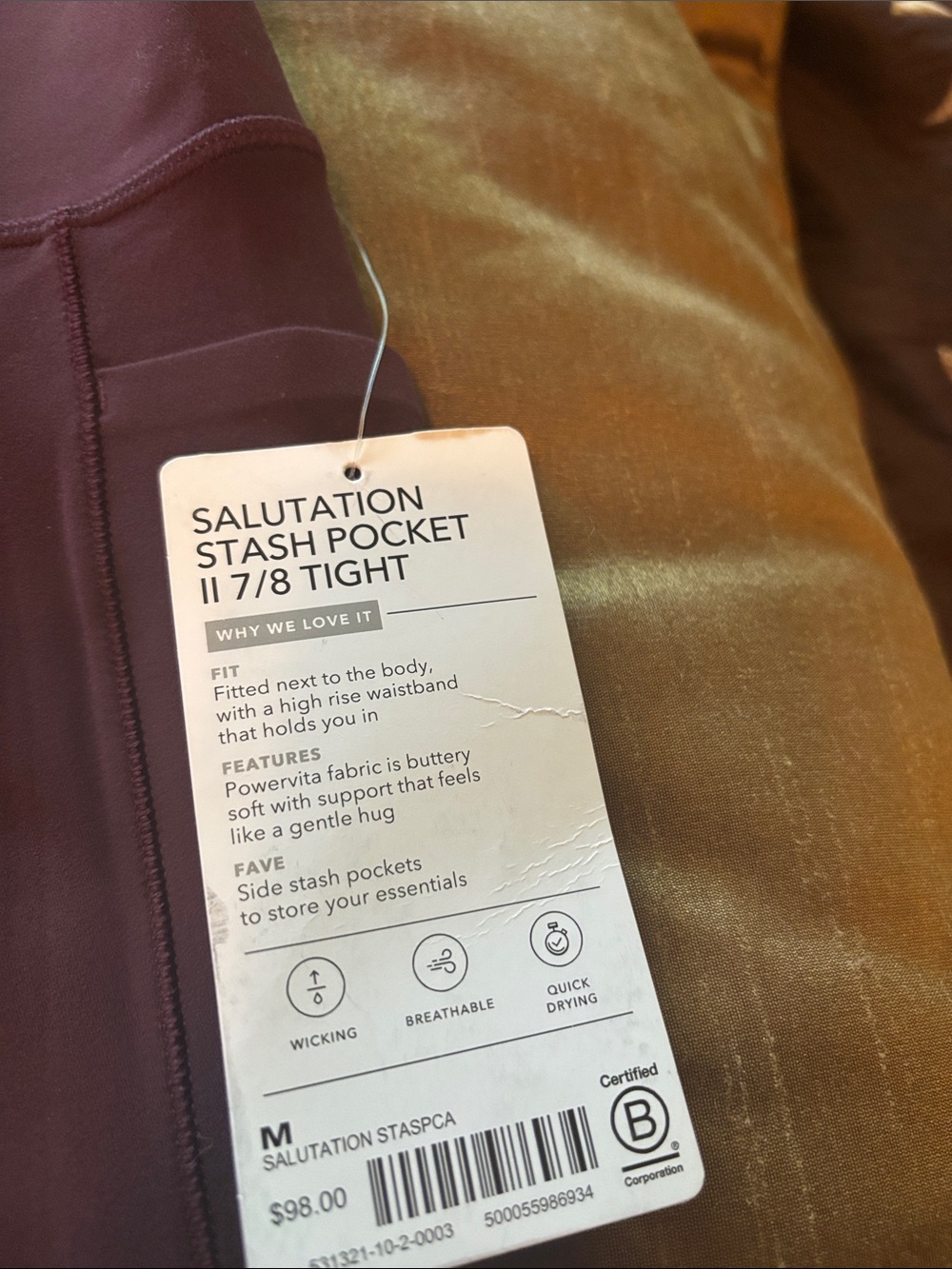 Athleta Eggplant Cropped High-Rise Leggings - Picture 3 of 9